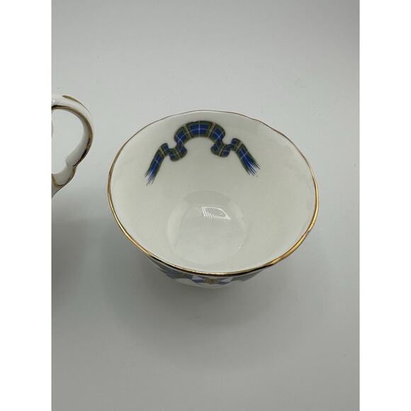 Adderley Blue Tartan "Nova Scotia" Cream and Sugar Set England Bone China - Picture 4 of 7